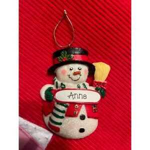 Swibco Personalized Anne Snowman Christmas Magnet Ornament